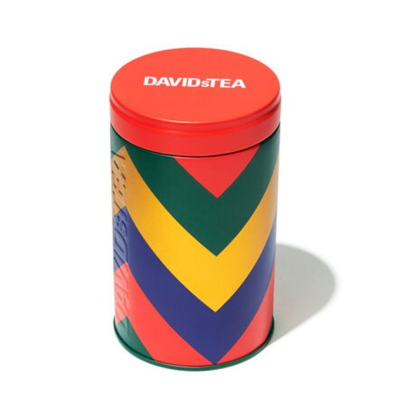 NEW DAVID'S 2 TEA HOLIDAY CHEVRON EMPTY Printed TIN Collectable - Picture 4 of 5